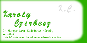 karoly czirbesz business card