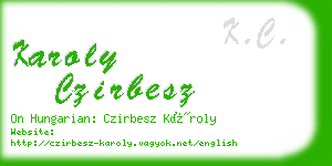 karoly czirbesz business card